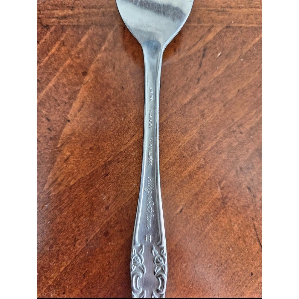 18 Pc Silverware Set 10 Teaspoons 8 Forks Nasco Stainless Elizabethan II Floral - Picture 6 of 6